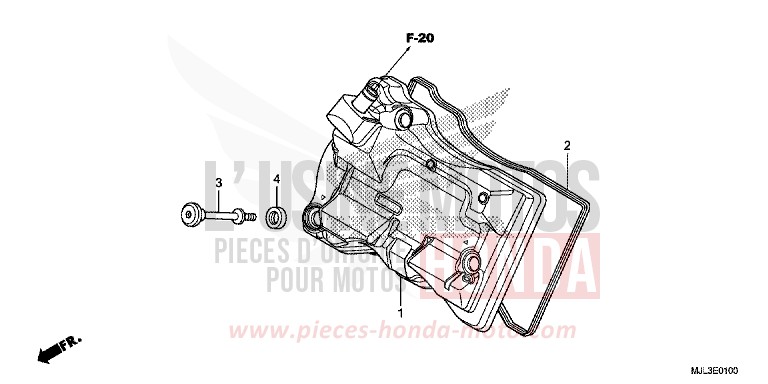 COUVERCLE DE CULASSE von NC750X "Meca" CANDY ARCADIAN RED (R305) von 2014